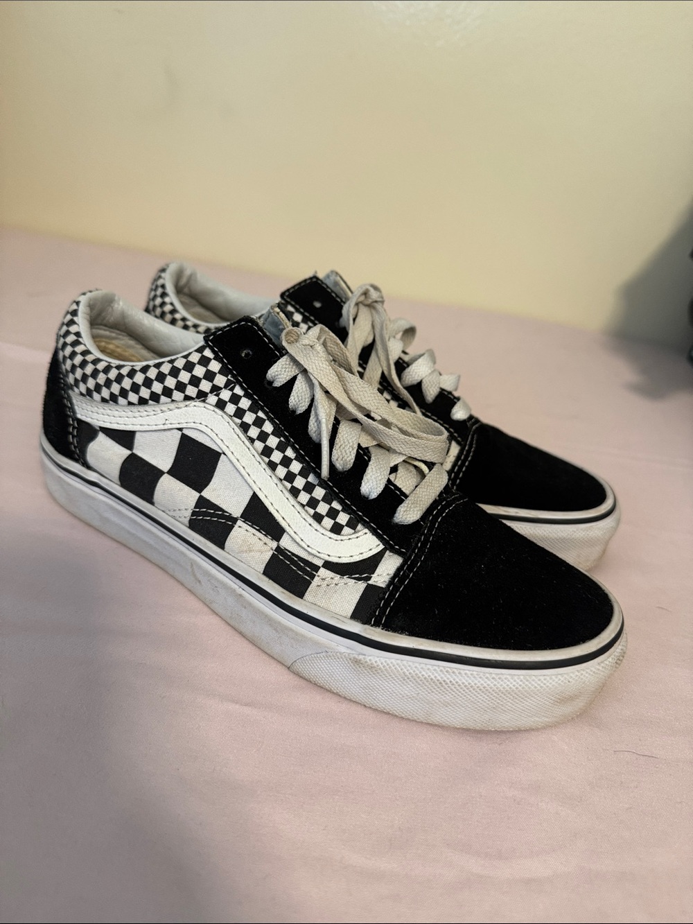 Vans Checkerboard & Black Old Skool Sneakers
